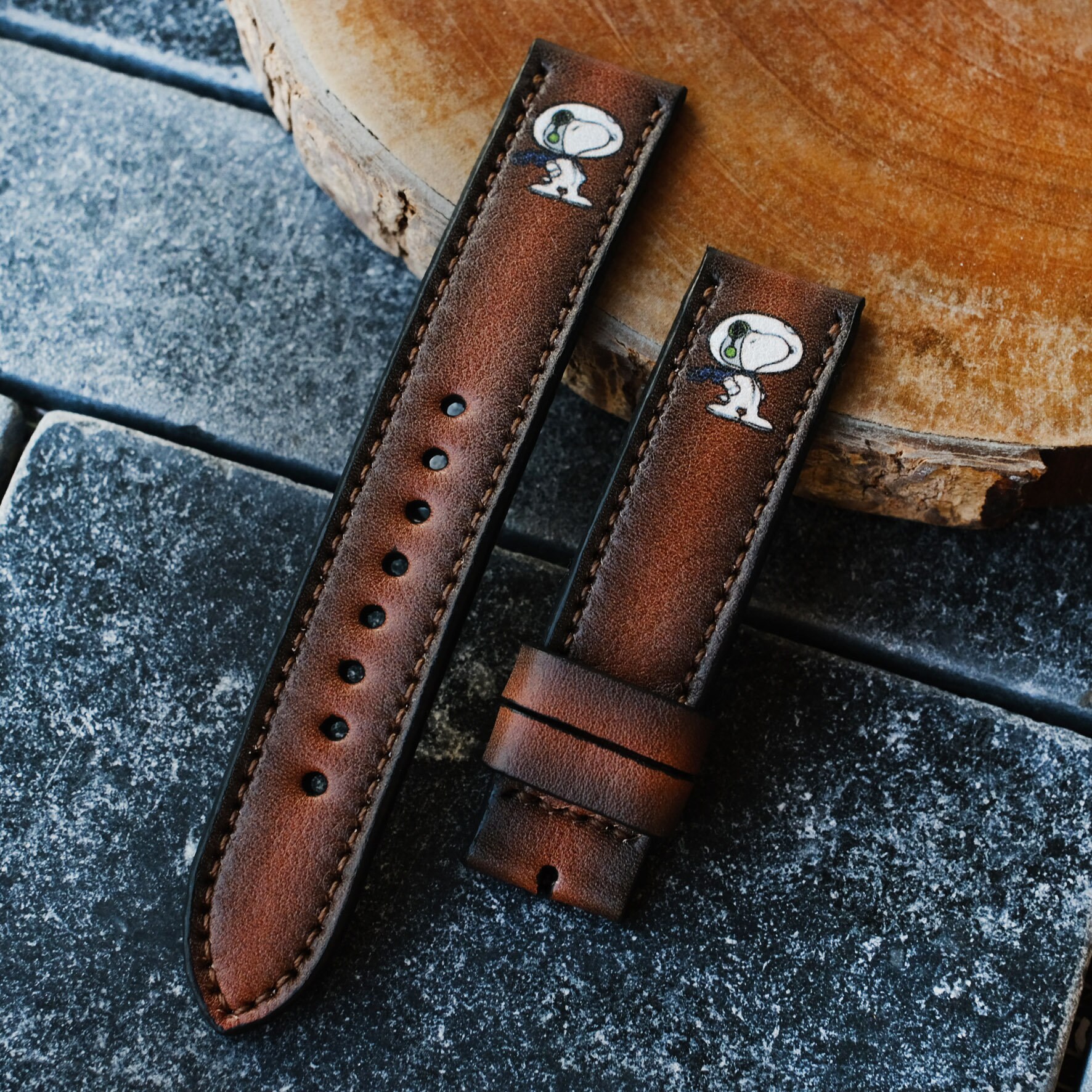 Omega Band Omega Leather Strap Omega Snoopy Strap 20mm 19mm Etsy