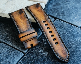 Vintage Style Leather Suunto Watch Band, Soft Strap
