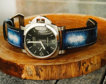 Correa de cuero hecha a mano para Panerai Luminor y Radiomir (22 mm, 24 mm y 26 mm)