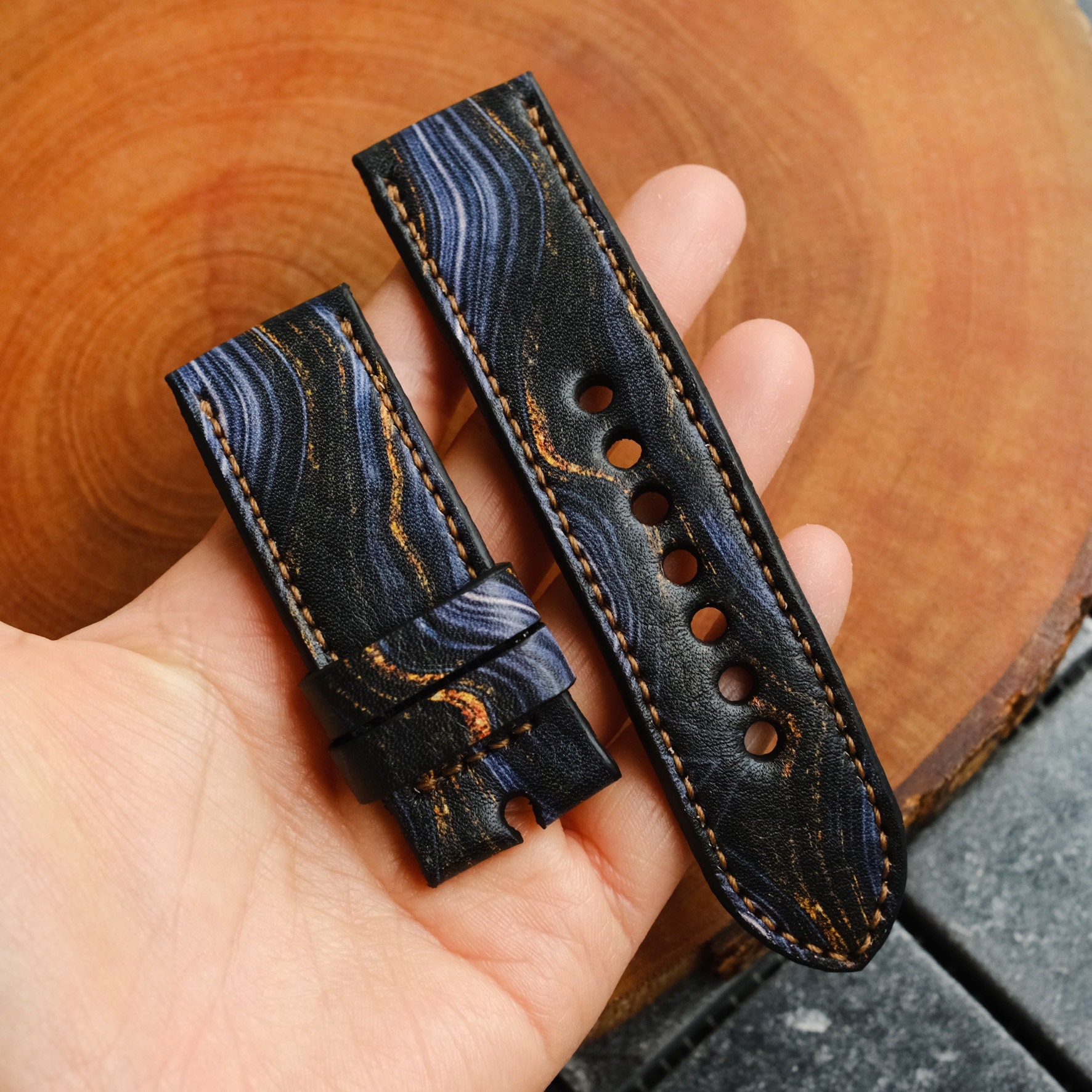Rolex leather strap Etsy