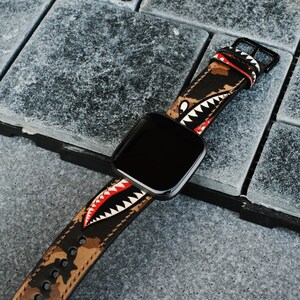 Fitbit Versa Lite Fitbit Versa 3 Versa 2 Fitbit Versa Band Brown Warhawk Strap 23mm Band With Quick Release Spring Bar Handmade