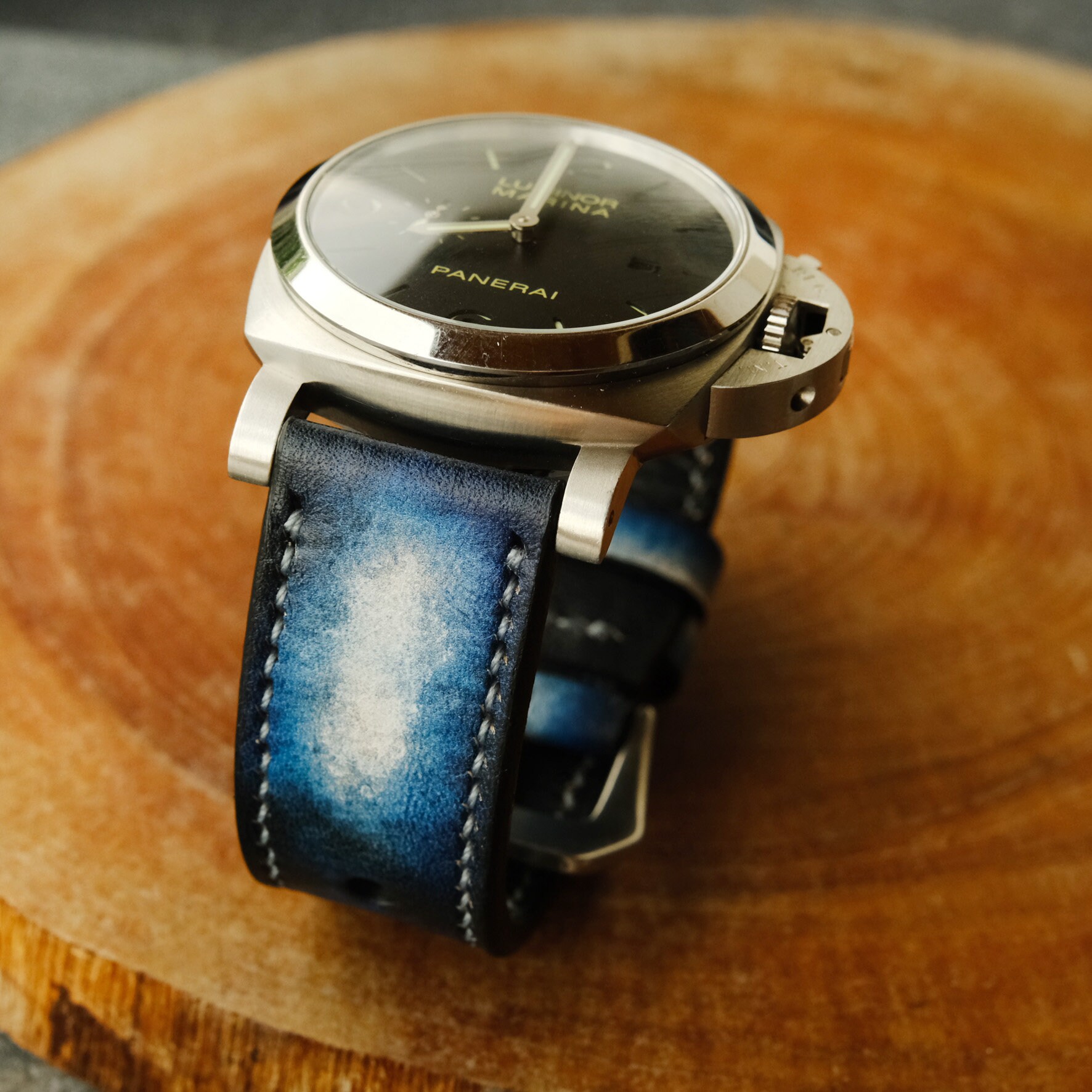 Bracelet De Montre En Cuir Véritable - Largeurs 22mm, 24mm, 26mm - Fermoir Acier Inox 316L - Compatible Panerai Et Montres Standard