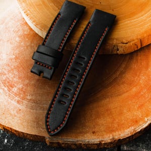 Omega Band Omega Leather Strap  22mm 21mm 20mm 19mm 18mm Handmade Leather Straps