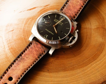 Cinturino Pelle Grigia 24 Mm Per Panerai – Con Chiusura Deployante 22 Mm - Foto 4