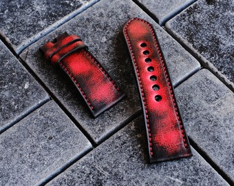 Cinturino in pelle fatto a mano per Panerai, Luminor, Radiomir - 22 mm, 24 mm, 26 mm