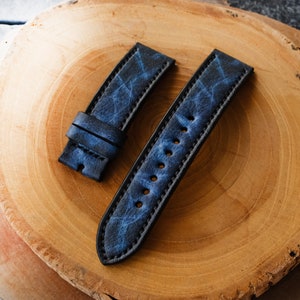 Omega Band Omega Leather Strap  22mm 21mm 20mm 19mm 18mm Handmade Leather Straps