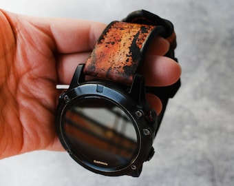 Correa de cuero estilo vintage para reloj Garmin, ajuste rápido