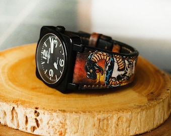Handmade Leather Watch Strap for Bell & Ross – Custom Band