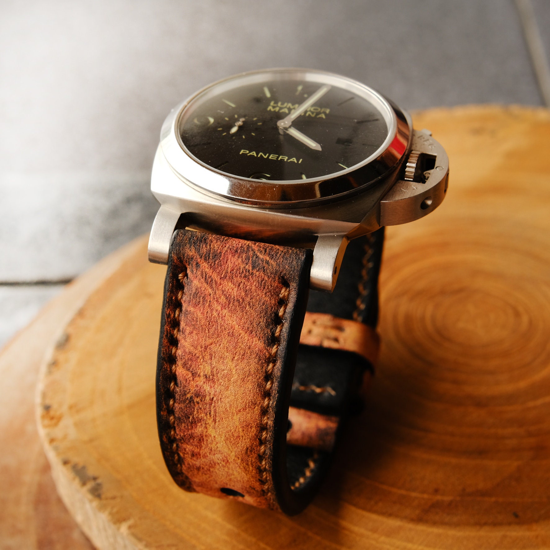【新品】オフィチーネパネライ 純正レザーバンド 44mm ルミノール等 新品)OFFICINE PANERAI オフィチーネ パネライ ルミノール 8