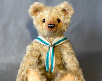Collectible Teddy Bear 11.5'' Handmade Teddy Bear Fully jointed mohair Unique toy Only copy Gift idea Interior toy