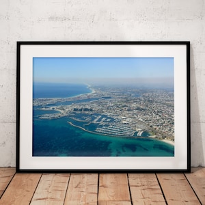 Fremantle Perth Print, Aerial Photography from Western Australia, Digital Download Ocean Wall Art