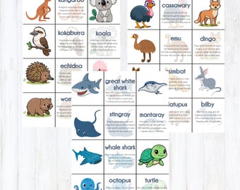 Australiska djurminnesspel för barn (digital nedladdning)