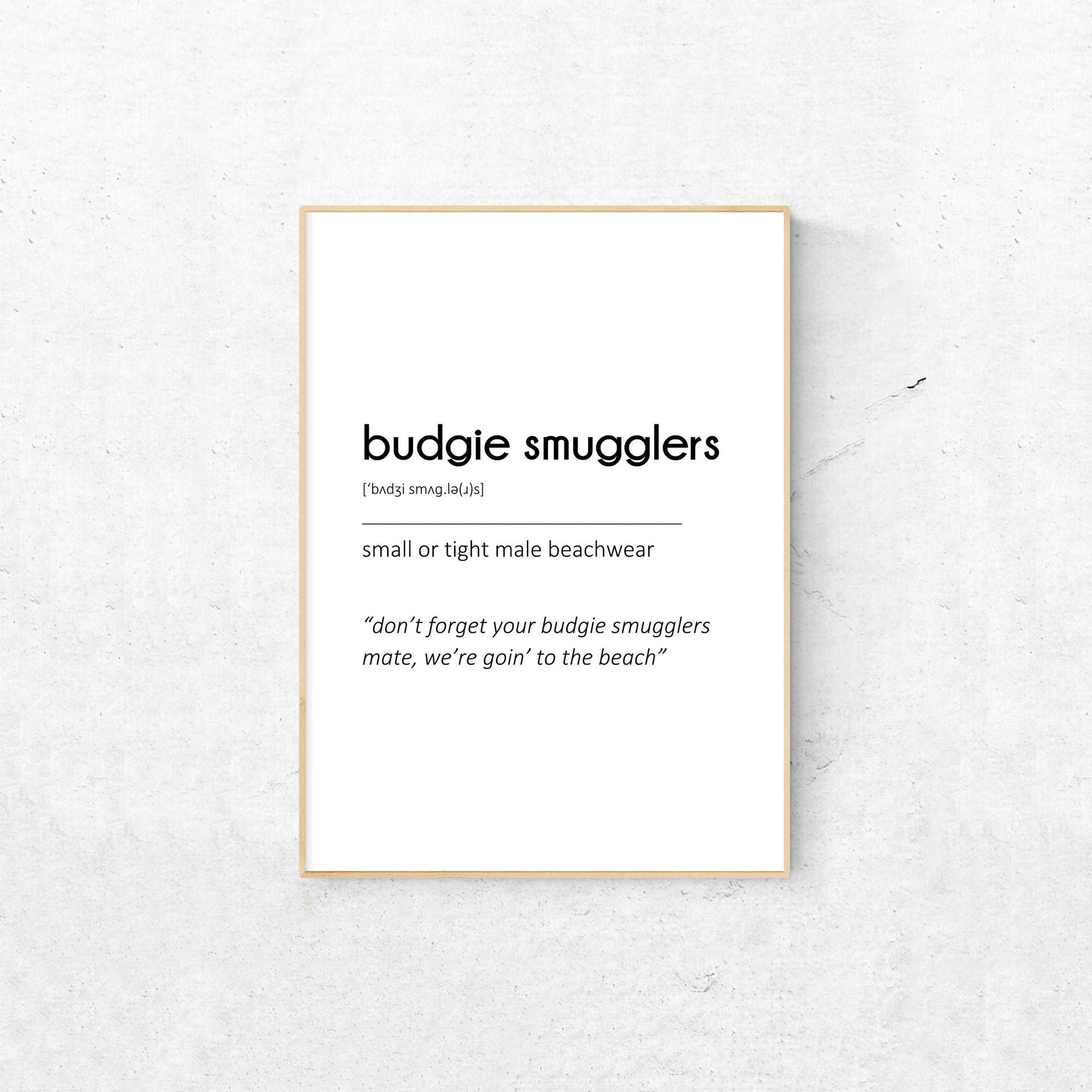 Australian Slang Funny Prints Budgie Smugglers Print Quote Etsy