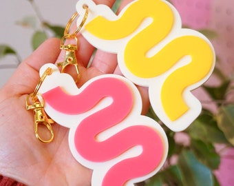 Curious Keychain | Wavy, Squiggle