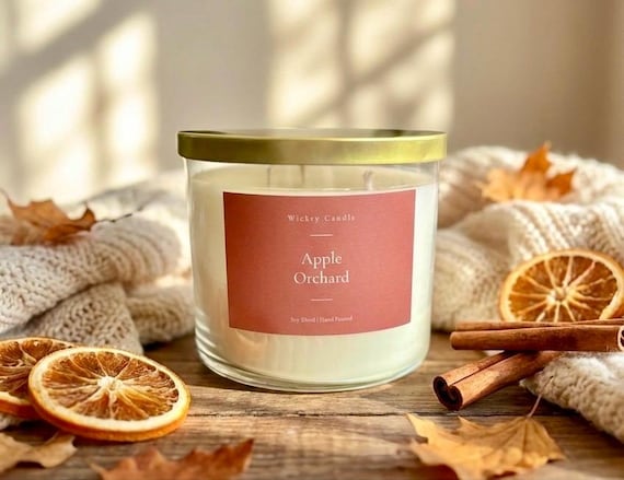 Fall Scented 3 Wick Candles | 16oz | Soy Blend | Housewarming | Gift | Fall | Christmas | Holiday Decor | Fall Scent | Home Decor