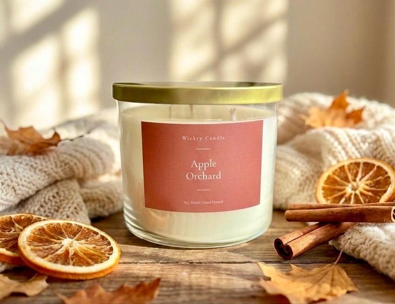 Fall Scented 3 Wick Candles | 16oz | Soy Blend | Housewarming | Gift | Fall | Christmas | Holiday Decor | Fall Scent | Home Decor Bild 2