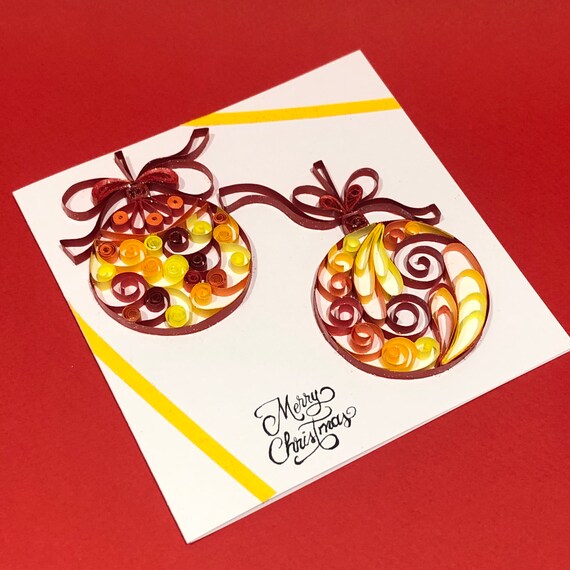 Baubles Card Carte Boules De Noël