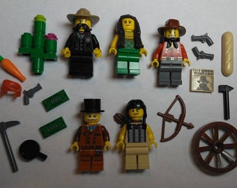 Minifigure Display Case Frame Lego Cowboys Indians desert mini figures 