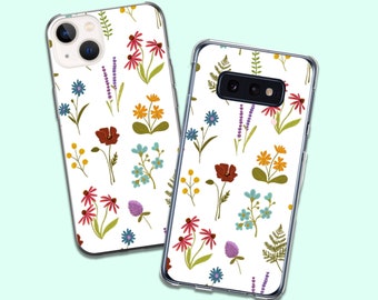 étui pour téléphone étui souple motif fleurs sauvages