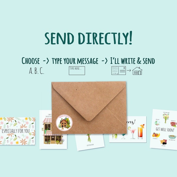 Send a postcard right away! Handwritten and sent directly to the recipient.