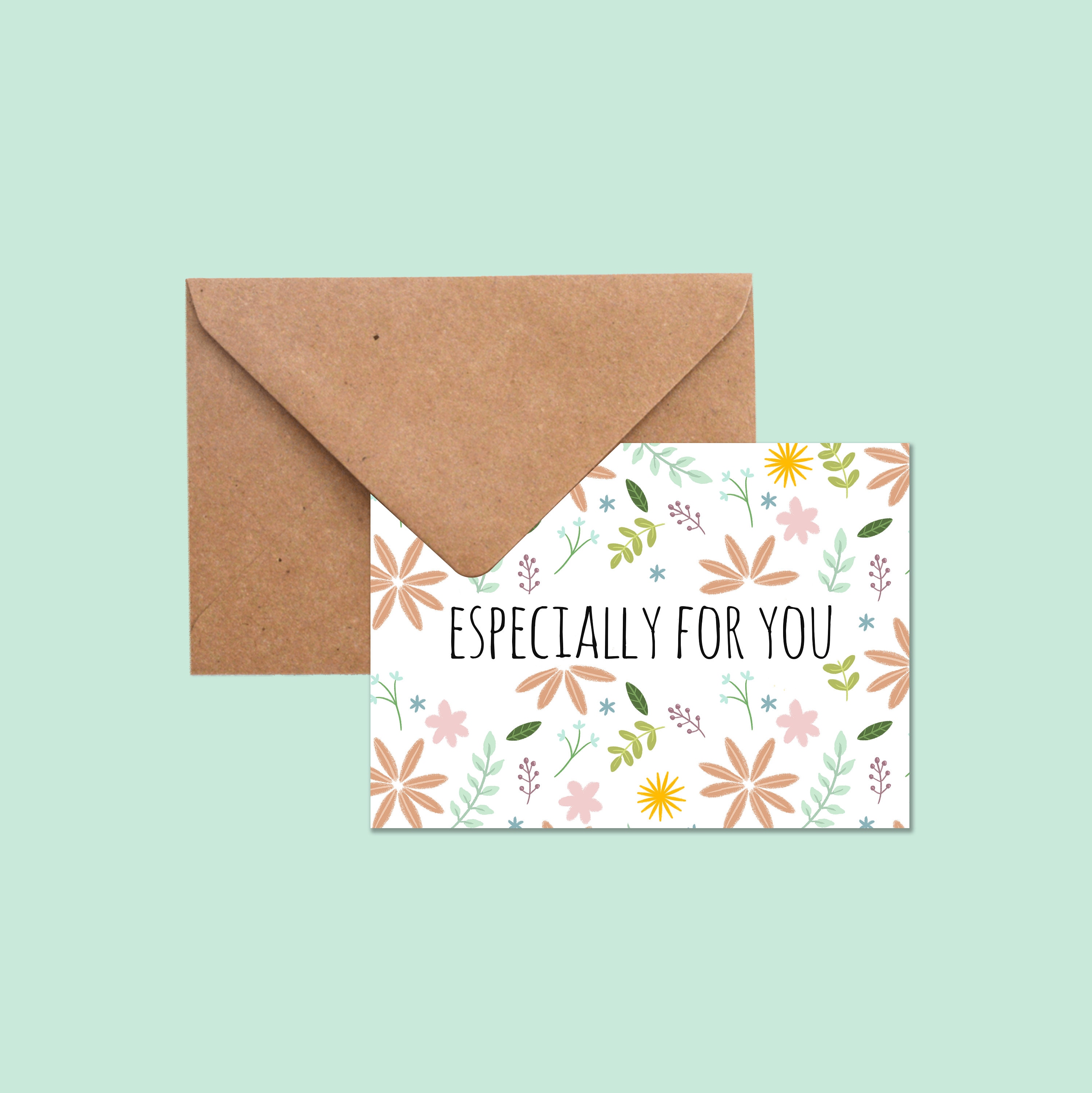Especially for You Greetingcard With Flowers Etsy