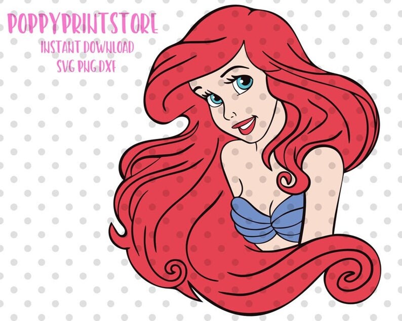 Download 3pcs LAYERED Ariel svg Ariel clipart Ariel Cut file little ...