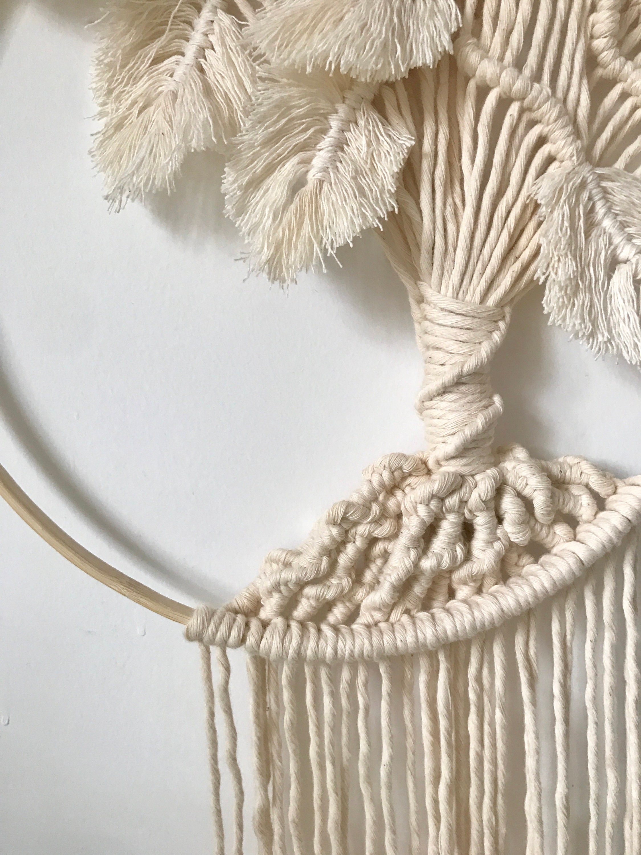 Round Macrame Wall Hanging Wall Hang Planter Boho Home Decor Etsy