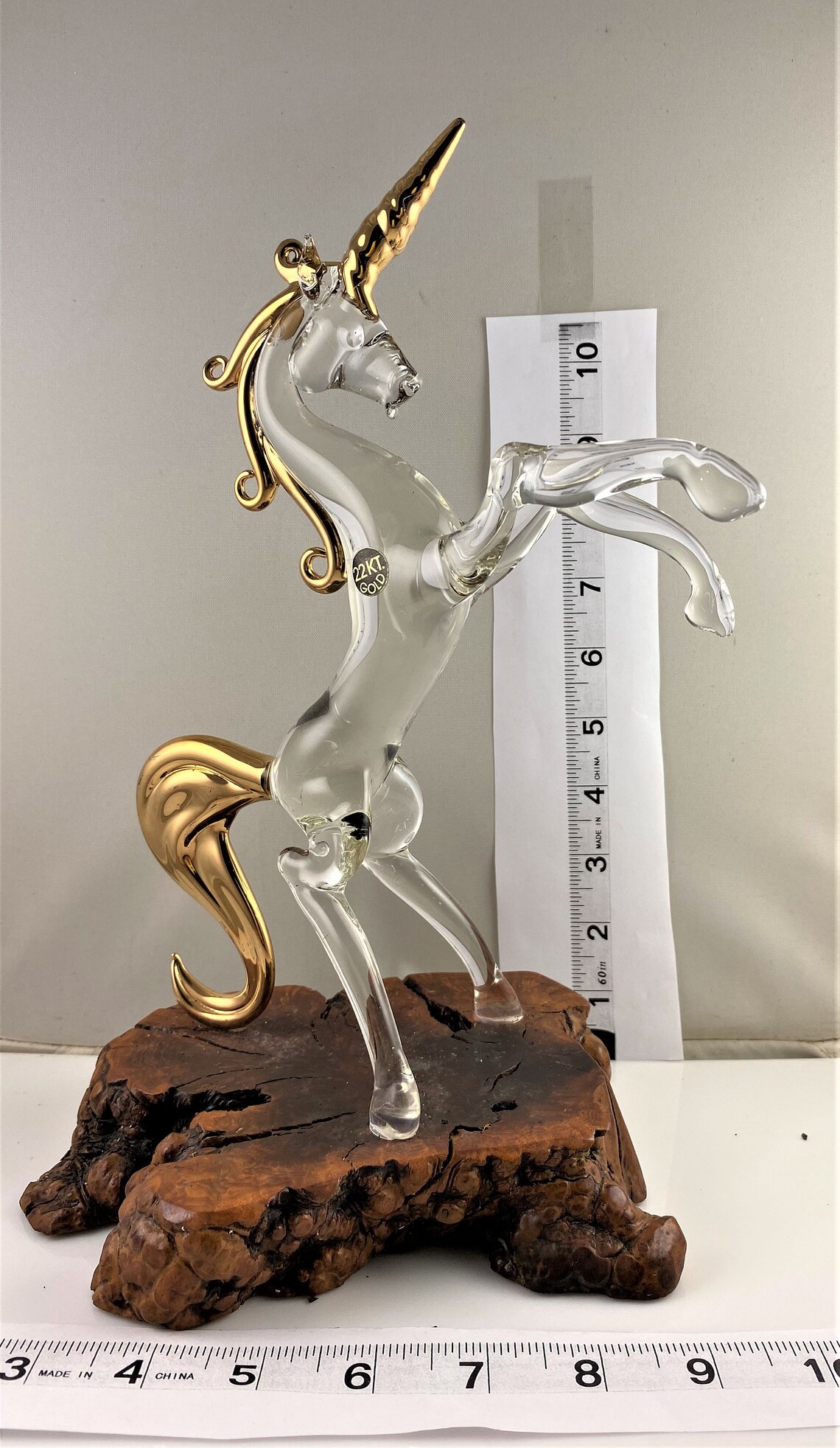 UNICORN of GLASS Unusually Large Trimmed in 22K Real Gold and Etsy