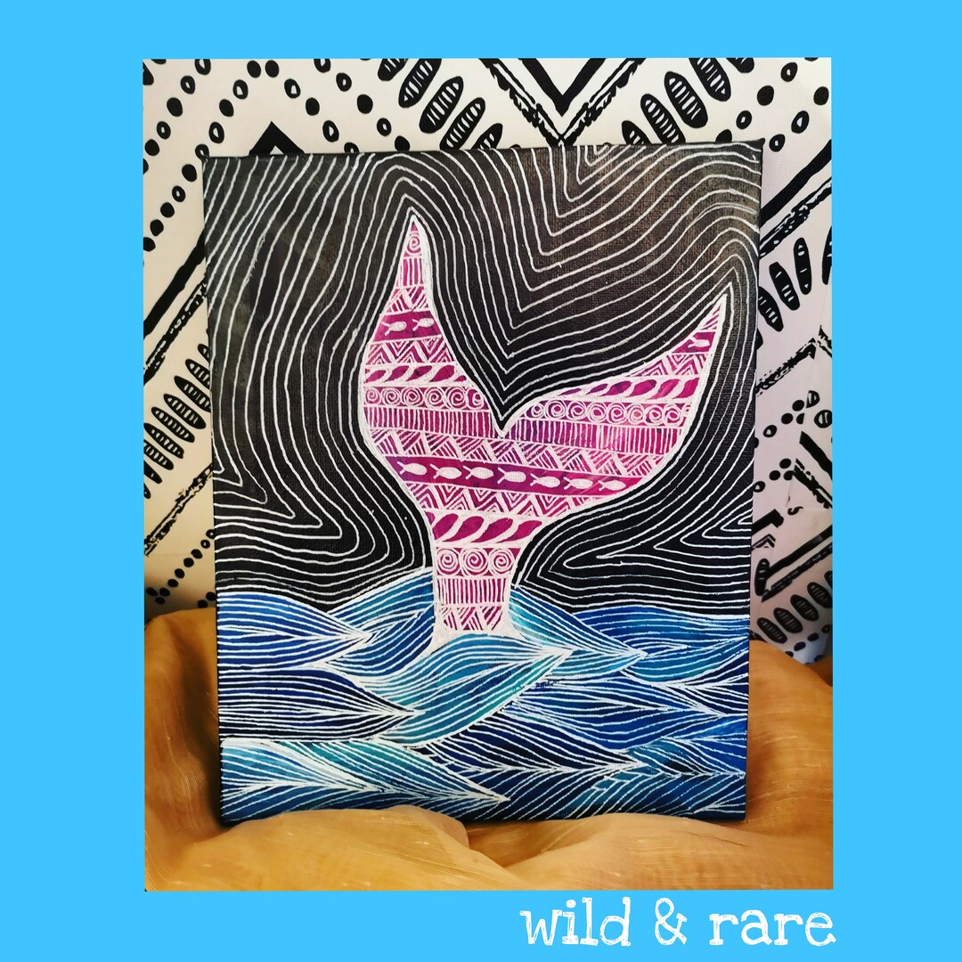 Mermaid Tail Canvas Mermaid Painting Mermaid Tail Mermaid Etsy