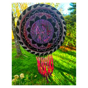 Aimez comme un hippie, voyagez comme un gitan disques vinyles peints | disques vinyles recyclés|Mandala artistique| Décoration mandala| hippie art mural
