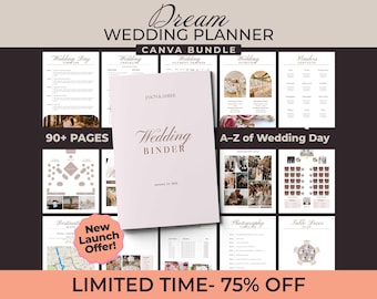 Wedding Planner Binder Template, 90+ Page Canva Edition (Digital Download)
