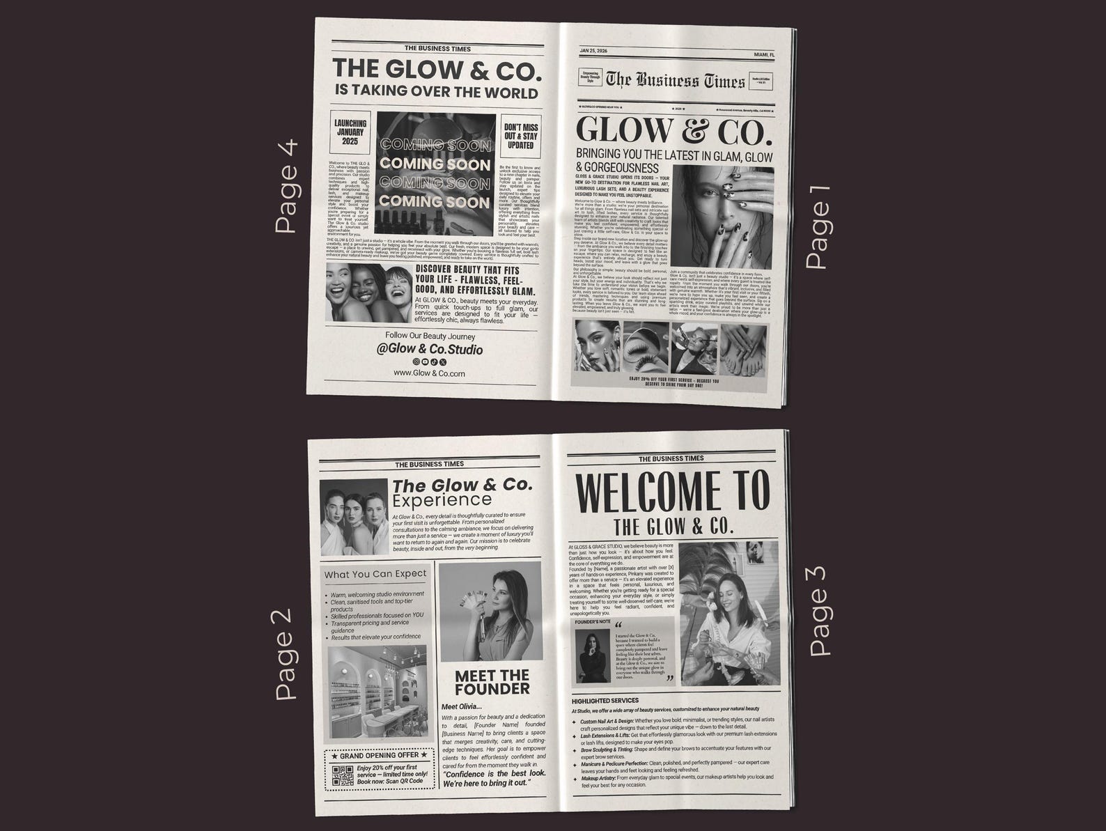 Premium Canva Studio Business Newspaper Template, Editable Custom ...