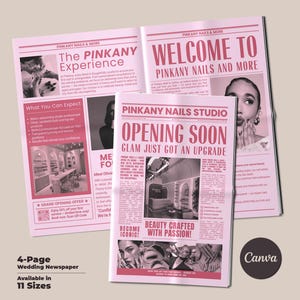 Canva Business Newspaper Template, Editable Large Newspaper Announcement, Custom Newspaper For Branding Photoshoot, Instant Download