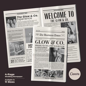 Canva Studio Business Newspaper Template, Editable Large Newspaper Announcement, Custom Newspaper For Branding Photoshoot, Instant Download