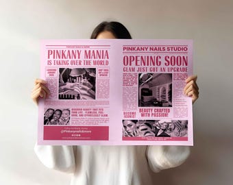 Editable Newspaper Template, Vintage Business Announcement (Digital Download)