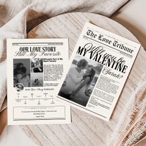 Modello fai da te per giornale di San Valentino, regalo di San Valentino, vuoi essere il mio Valentino?, regalo di San Valentino personalizzato, biglietto di San Valentino.
