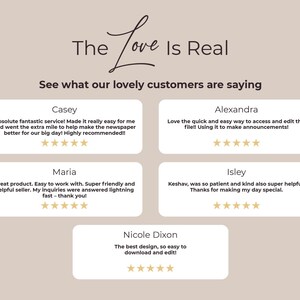 以下が含まれることがあります： 「The Love Is Real」のテキストと顧客の声を掲載したベージュ色のグラフィック。顧客の声は白い丸みを帯びた長方形で、顧客名とレビューが含まれています。Coffee CLOXのロゴが右下にあります。