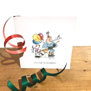 Eishockey-Feierkarte + Geschenkanhänger
