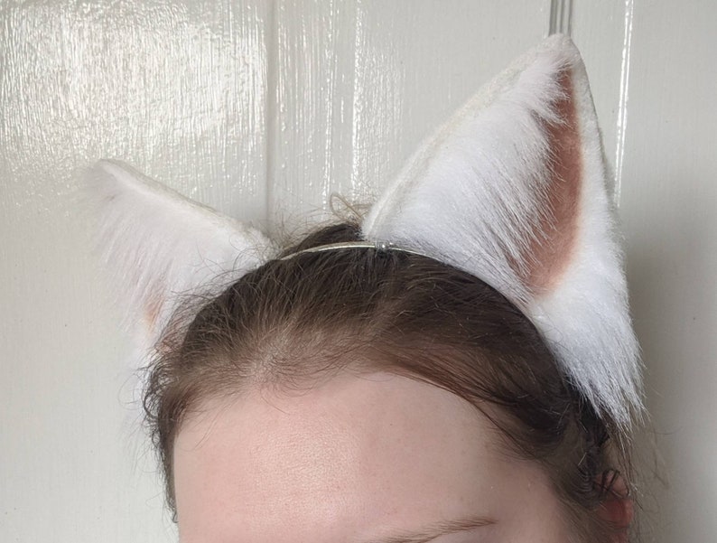 White realistic style cat ears Etsy