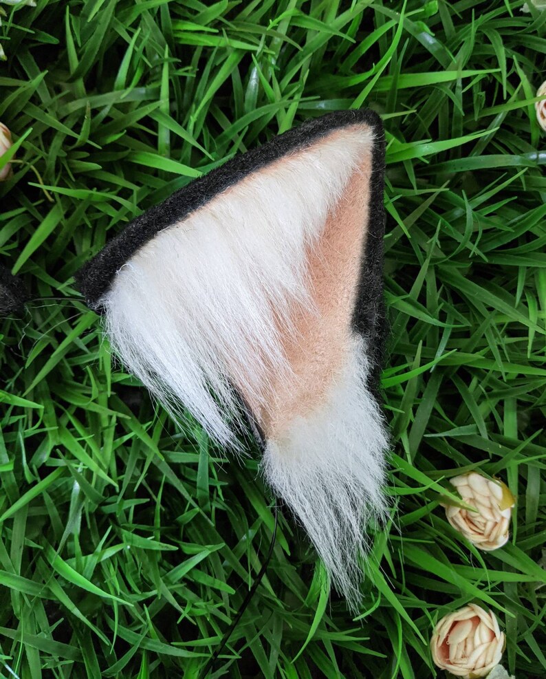 Black and White Realistic Cat Ears Etsy