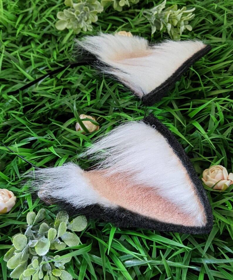 Black and White Realistic Cat Ears Etsy