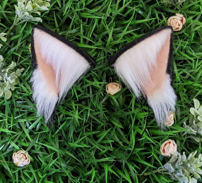 Black and White Realistic Cat Ears Etsy