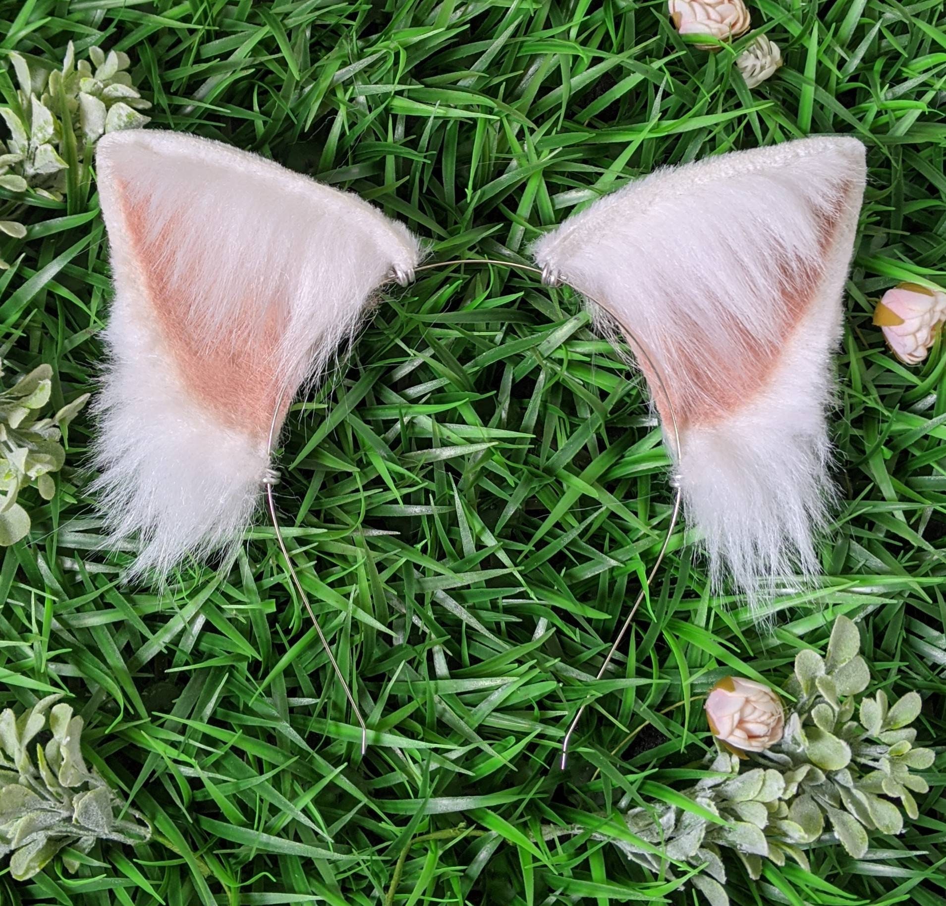 White Realistic Style Cat Ears Etsy