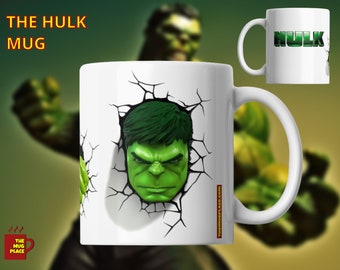 Taza de Hulk Smash / Regalo de superhéroe de cómic para fanáticos / Divertida taza matutina para recargar energías / Taza de café de cerámica de 325 ml