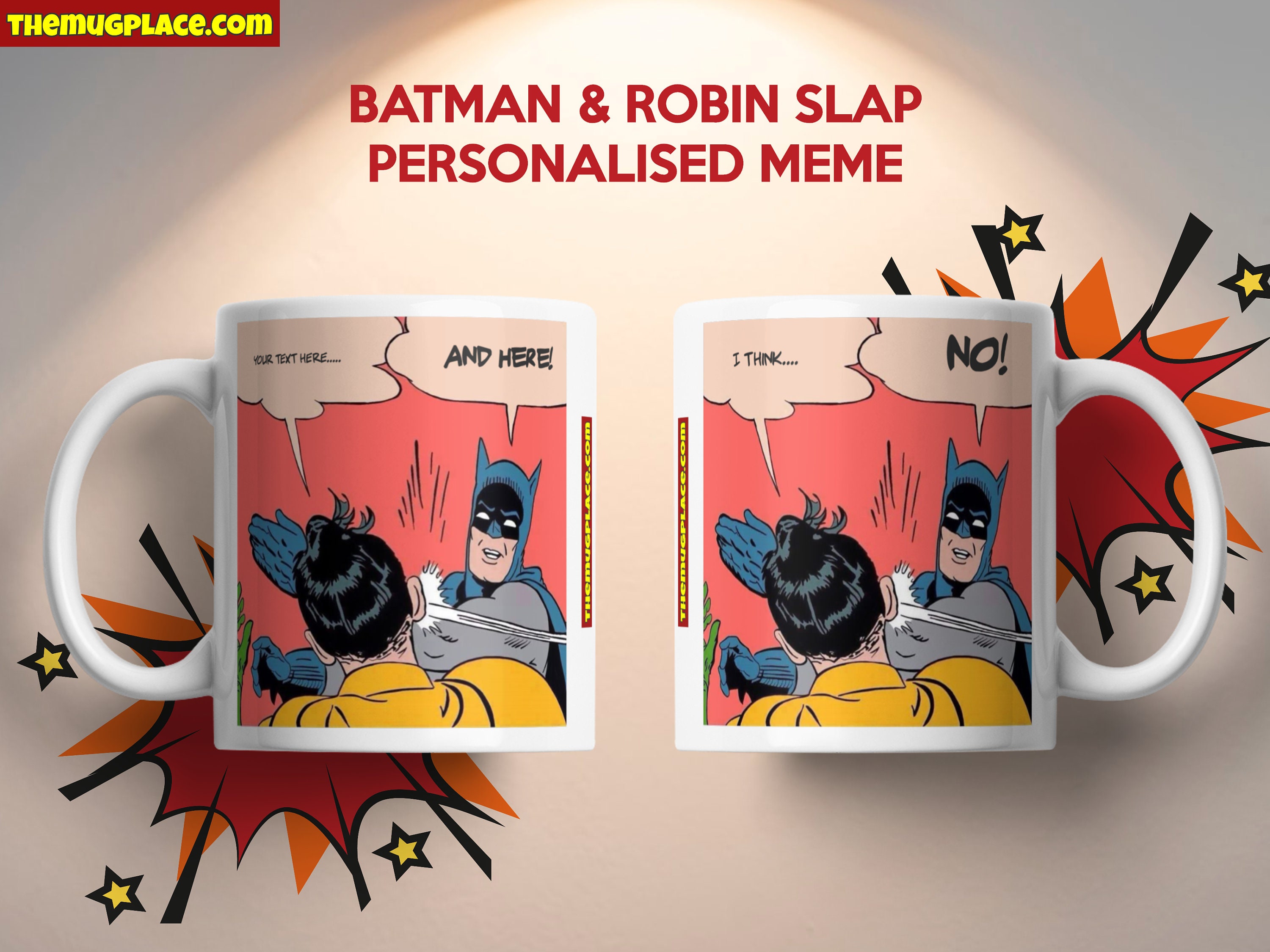 Meme Mug Batman Slapping Robin Personalise Your Slap Etsy