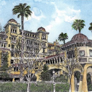 USA-36 Castle Green Apartments, Pasadena, Californie, lot de 8 cartes avec enveloppes
