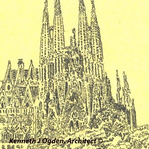 S-10 La Sagrada Familia, Barcelona, Spain, Set of 8 notecards with envelopes