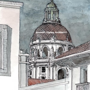 USA-35 City Hall, Pasadena, Californie, lot de 8 cartes pour lettres avec enveloppes