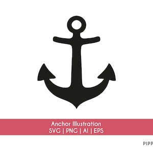 Anchor SVG | Nautical PNG | Anchor Clipart | Digital Download | Cricut Silhouette Cut File | PNG eps svg ai | Nautical Design for Crafts