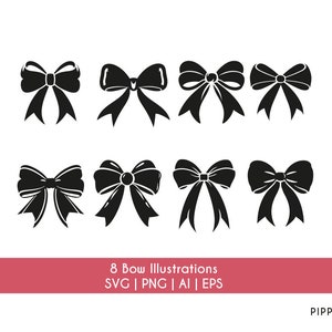 Papillon SVG / File svg fiocco / Vettore fiocco / Clipart fiocco / Bundle svg fiocco / EPS fiocco cheerleader / File di taglio Cricut / Silhouette Studio / Fiocchi SVG PNG